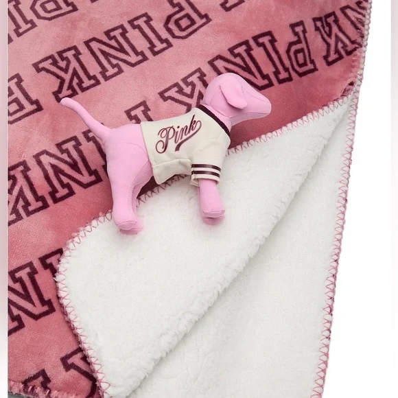 PINK VS Mini Dog + Cozy Logo Blanket - Picture 1 of 3
